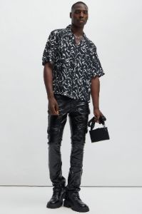 Mark Boxy Shirt - Black/combo sold by Fashion Nova