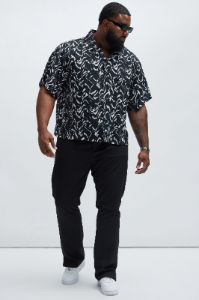 Mark Boxy Shirt - Black/combo sold by Fashion Nova