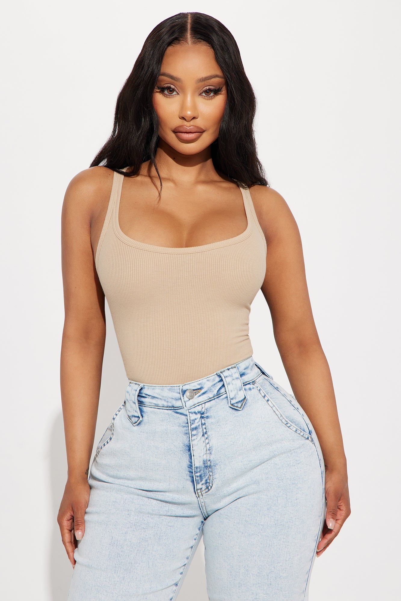 Desiree Scoop Neck Bodysuit - Sand sold by Fashion Nova product image thumbnail 3