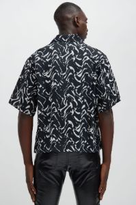 Mark Boxy Shirt - Black/combo sold by Fashion Nova