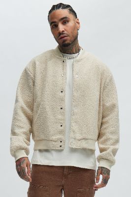 End Up Boucle Varsity Jacket - Off White sold by Fashion Nova