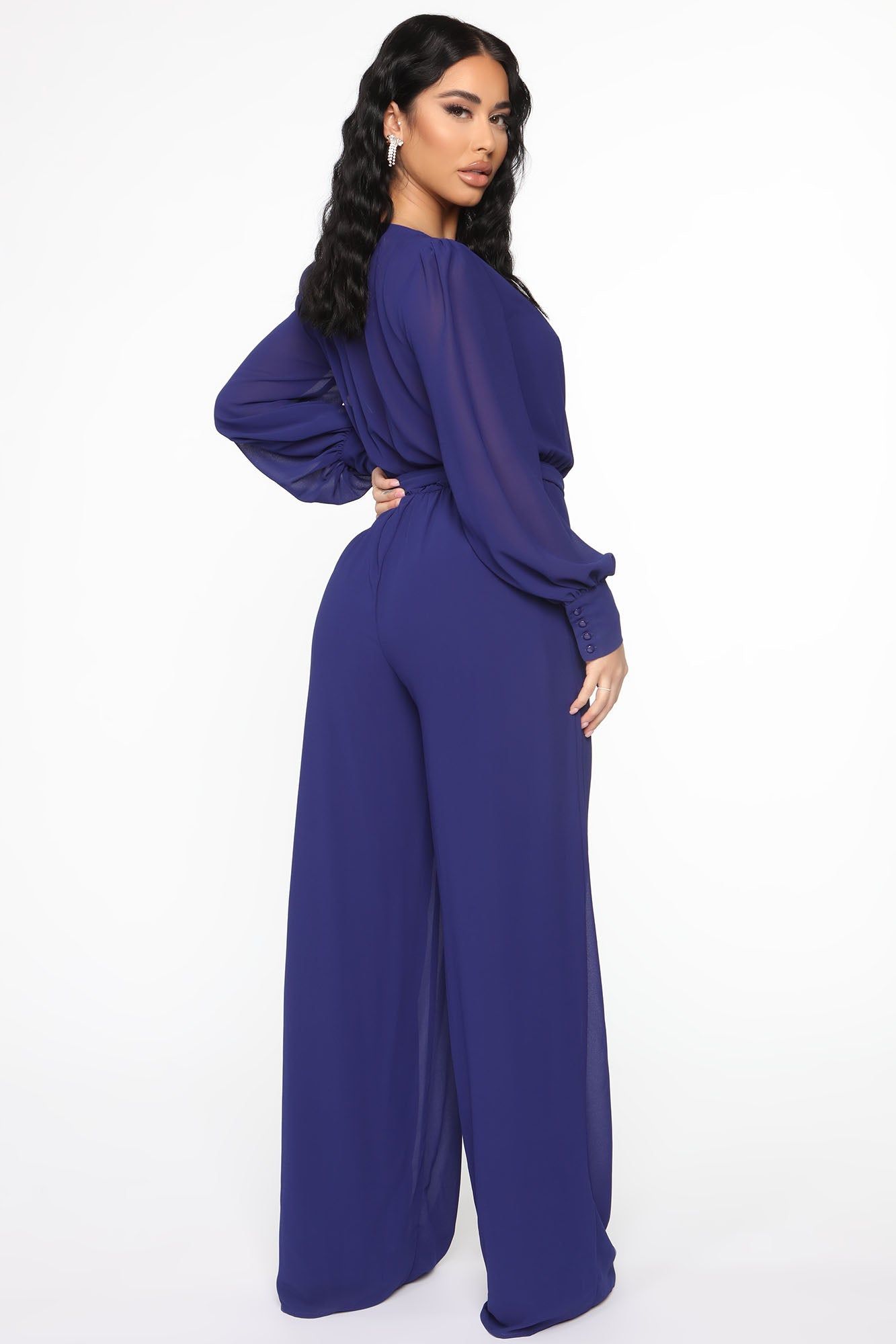 Moonshine Chiffon Jumpsuit - Navy sold by Fashion Nova product image thumbnail 4