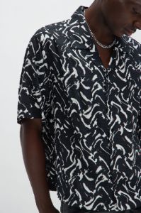 Mark Boxy Shirt - Black/combo sold by Fashion Nova