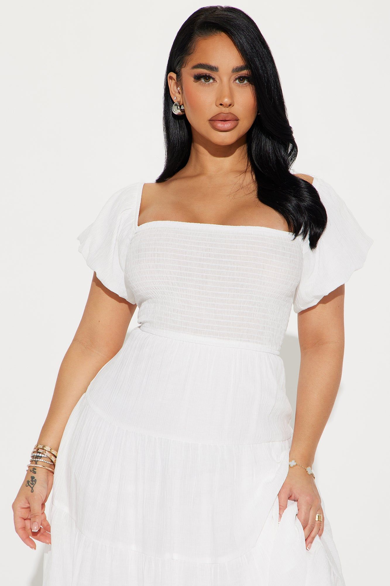 Georgia Ruffle Maxi Dress - White sold by Fashion Nova product image thumbnail 2