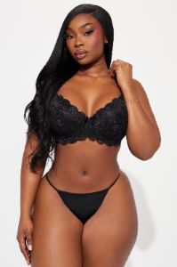 Floral Feelings Lace Bra - Black sold by Fashion Nova