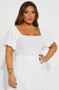 Georgia Ruffle Maxi Dress - White sold by Fashion Nova
