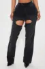 Brandi Button Up Straight Leg Jeans - Black Wash sold by Fashion Nova