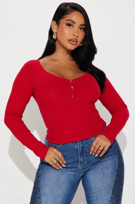 Ryder Ribbed Top - Red sold by Fashion Nova