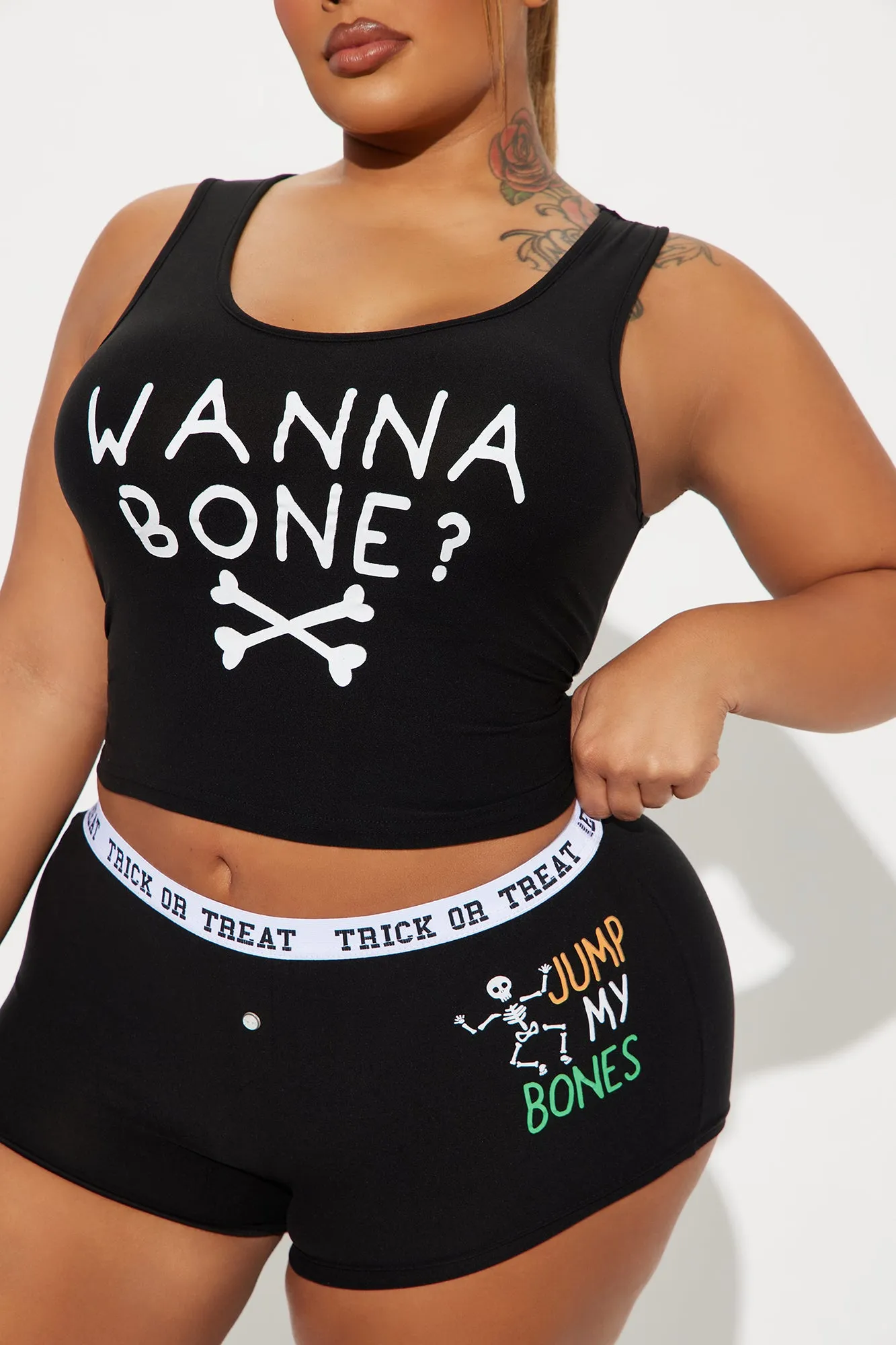 Wanna Bone Halloween PJ Set - Black sold by Fashion Nova product image thumbnail 5
