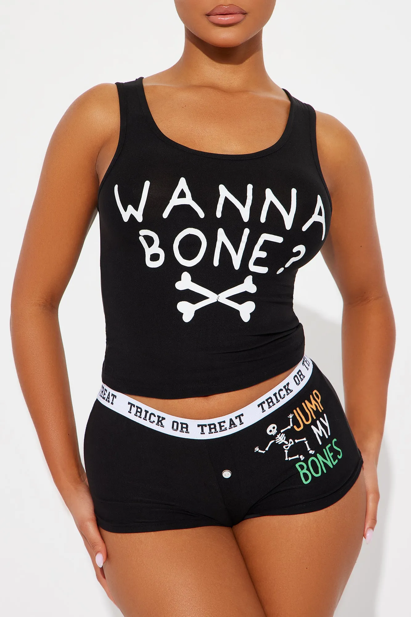 Wanna Bone Halloween PJ Set - Black sold by Fashion Nova product image thumbnail 2