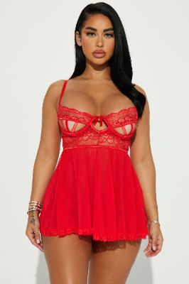 Romantic Nights Babydoll - Red sold by Fashion Nova