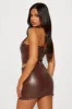 Adira Faux Leather Skirt Set - Brown sold by Fashion Nova