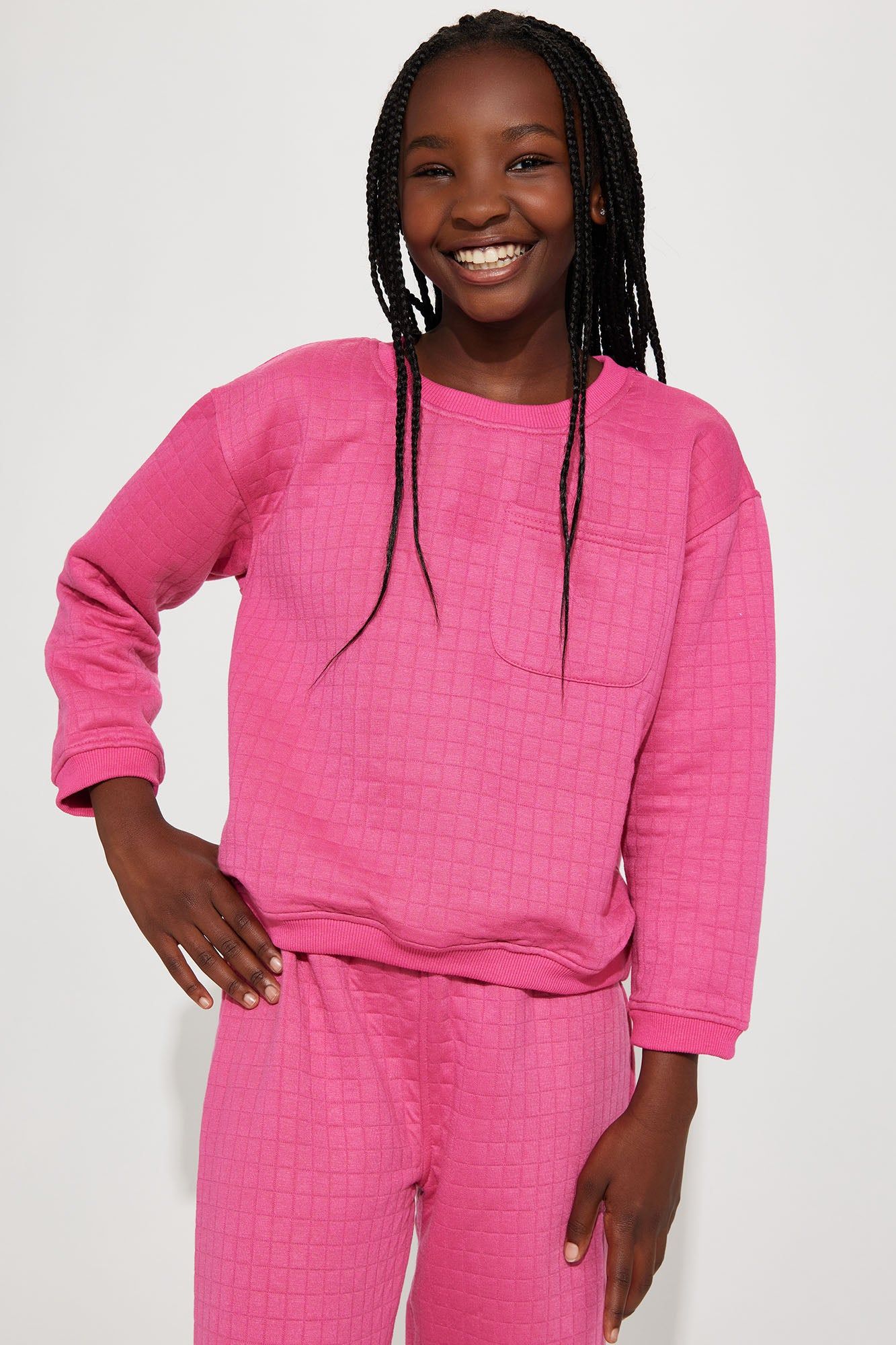 Mini Quinn Quilted Jogger Set - Hot Pink sold by Fashion Nova product image thumbnail 2