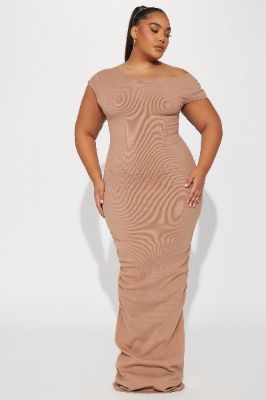 Kelli Snatched Maxi Dress - Nude sold by Fashion Nova