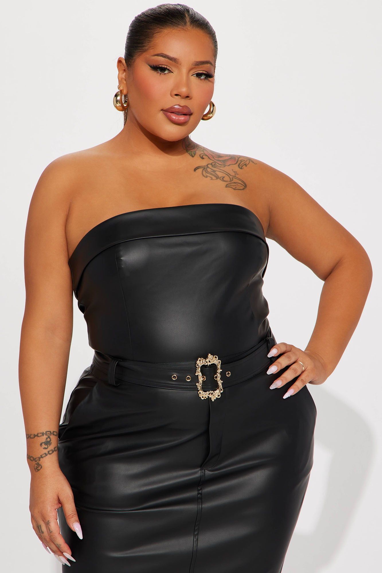 Aria Faux Leather Maxi Dress - Black sold by Fashion Nova product image thumbnail 5