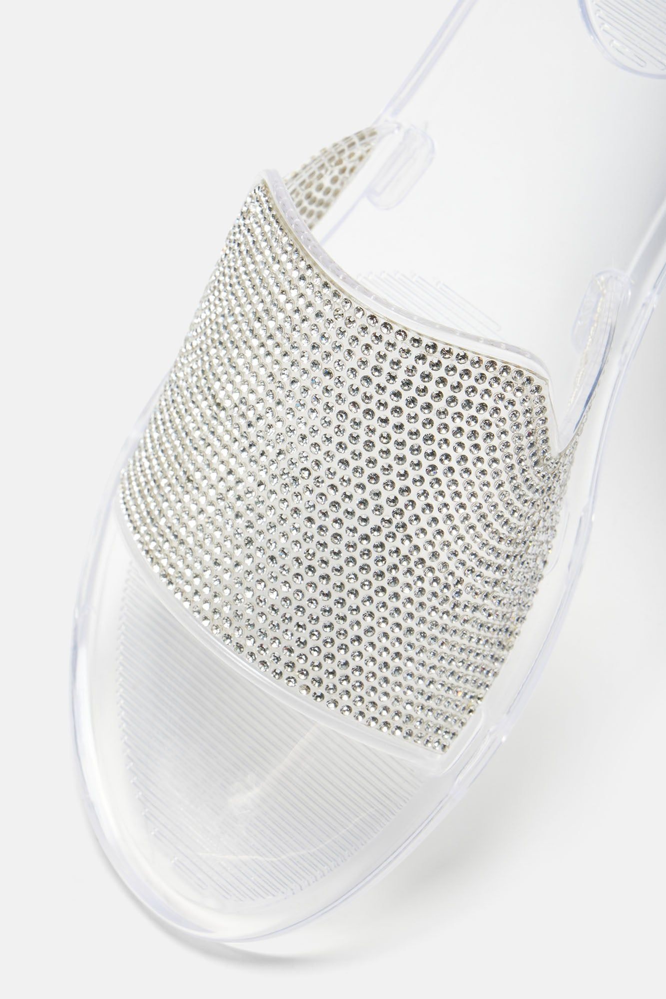 Justyne Embellished Flat Sandals - Clear sold by Fashion Nova product image thumbnail 3