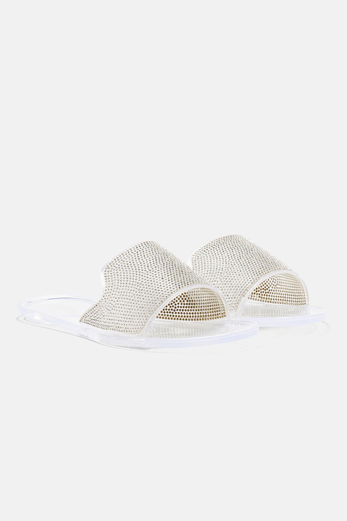 Justyne Embellished Flat Sandals - Clear sold by Fashion Nova product image thumbnail 2