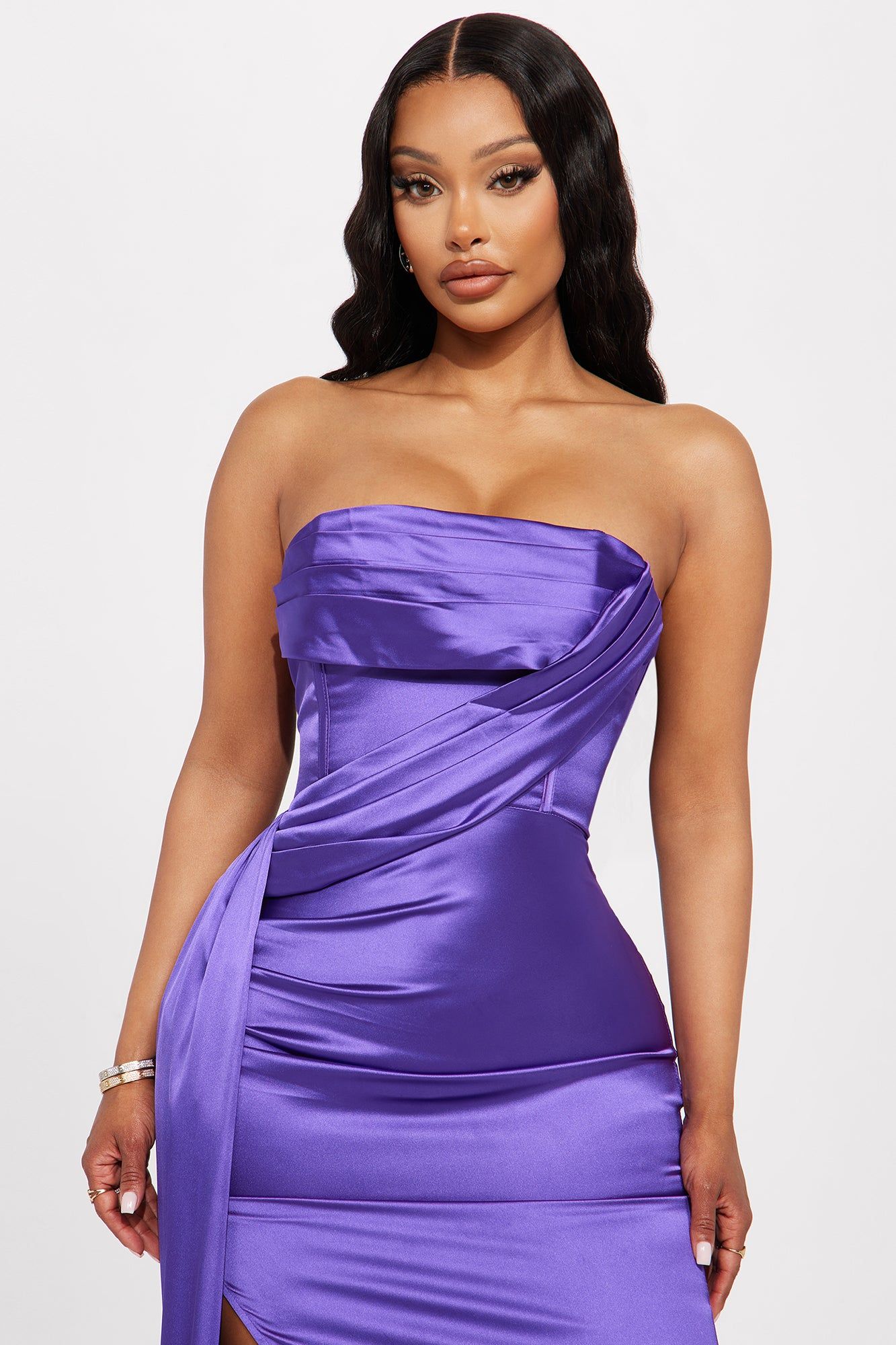 Janelle Satin Gown - Purple sold by Fashion Nova product image thumbnail 2