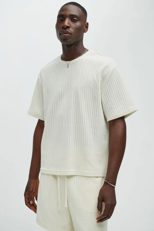 Easton Textured Relaxed Tee - Off White made by Fashion Nova