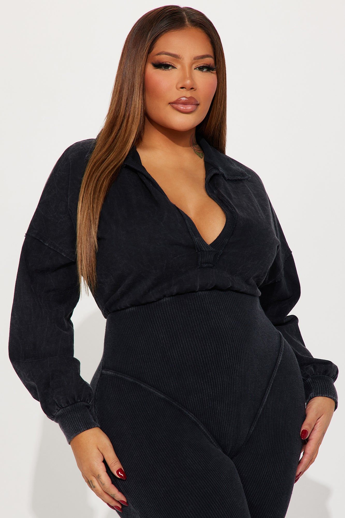 In Transit Ribbed Jumpsuit - Charcoal sold by Fashion Nova product image thumbnail 5