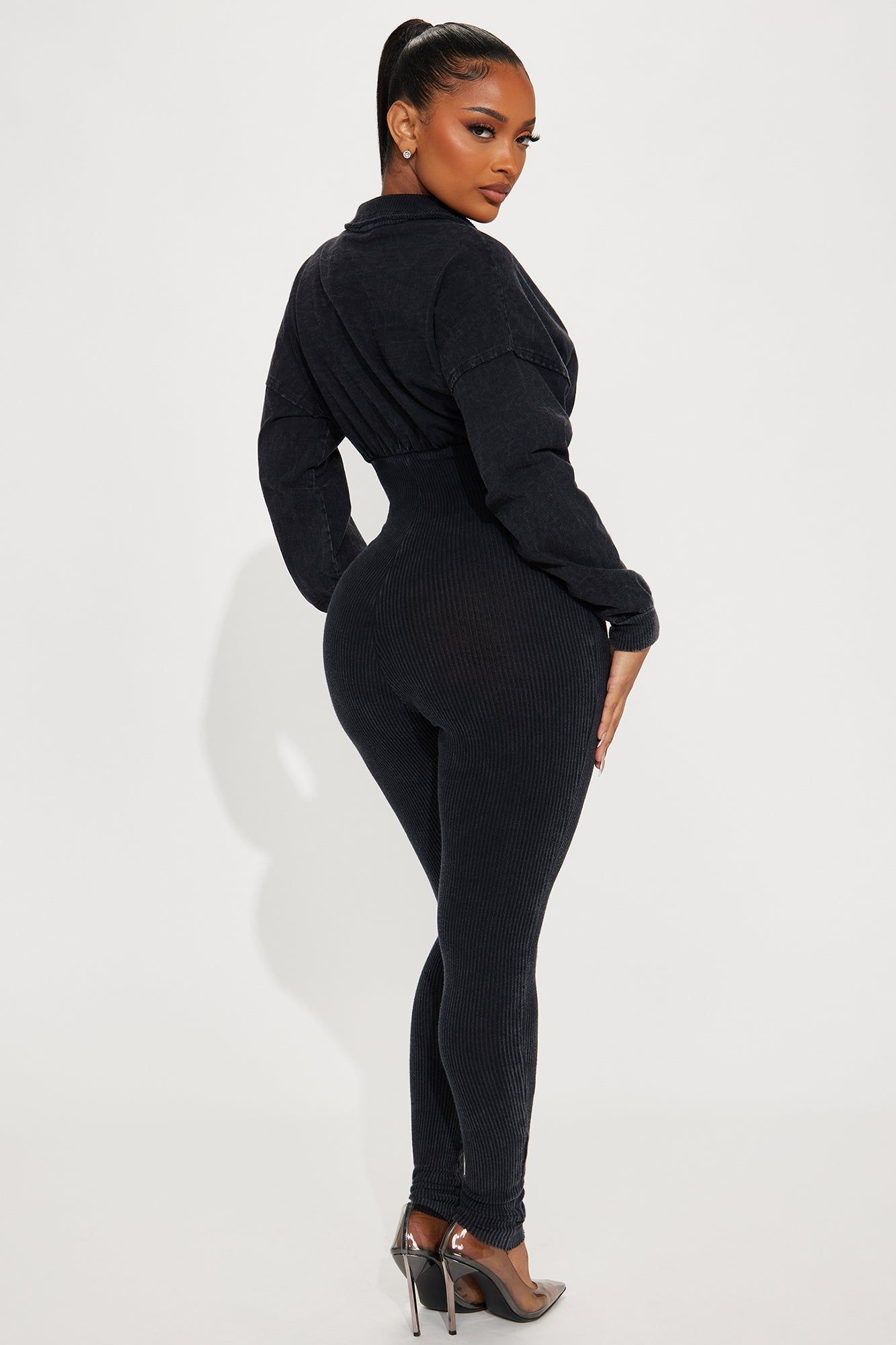 In Transit Ribbed Jumpsuit - Charcoal sold by Fashion Nova product image thumbnail 3