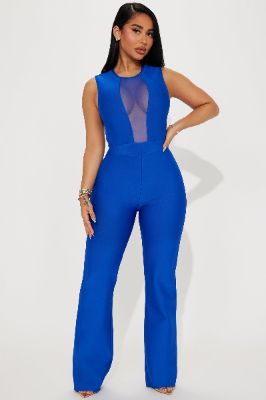 Fade Into You Bandage Jumpsuit - Royal sold by Fashion Nova