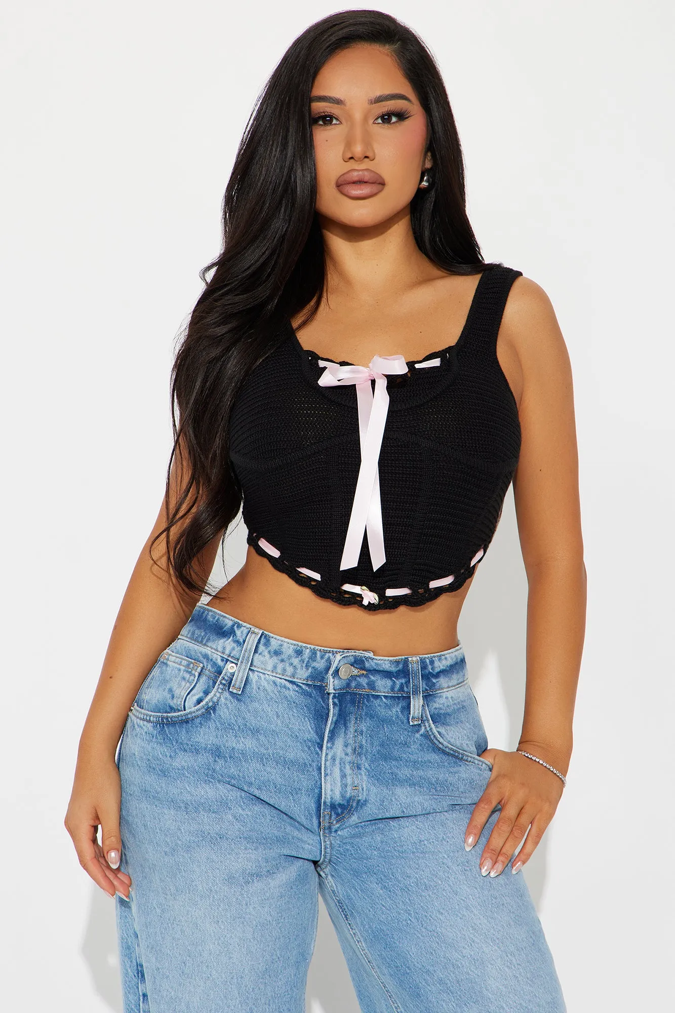 Sweet Love Crochet Sweater Top - Black/combo sold by Fashion Nova product image thumbnail 2