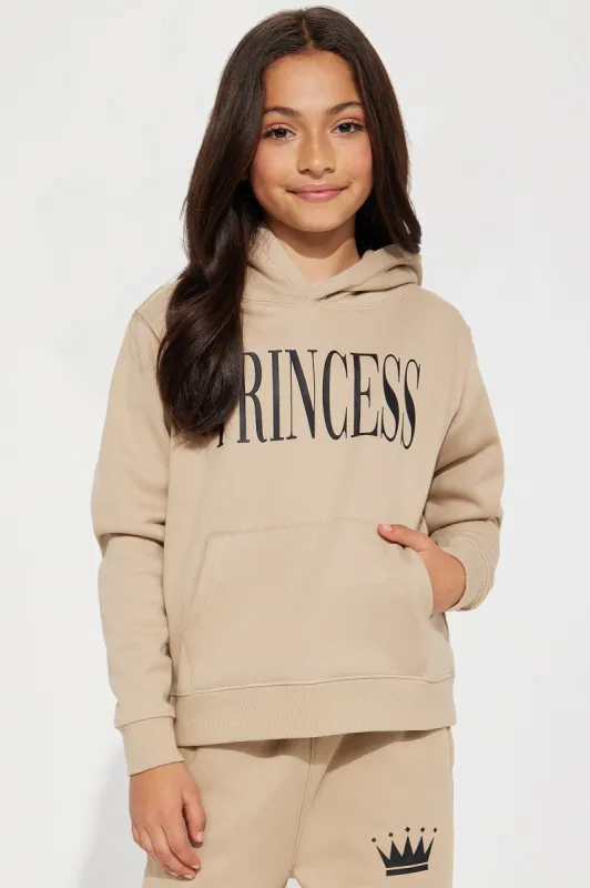 Family Goals Mini Princess Hoodie - Taupe made by Fashion Nova