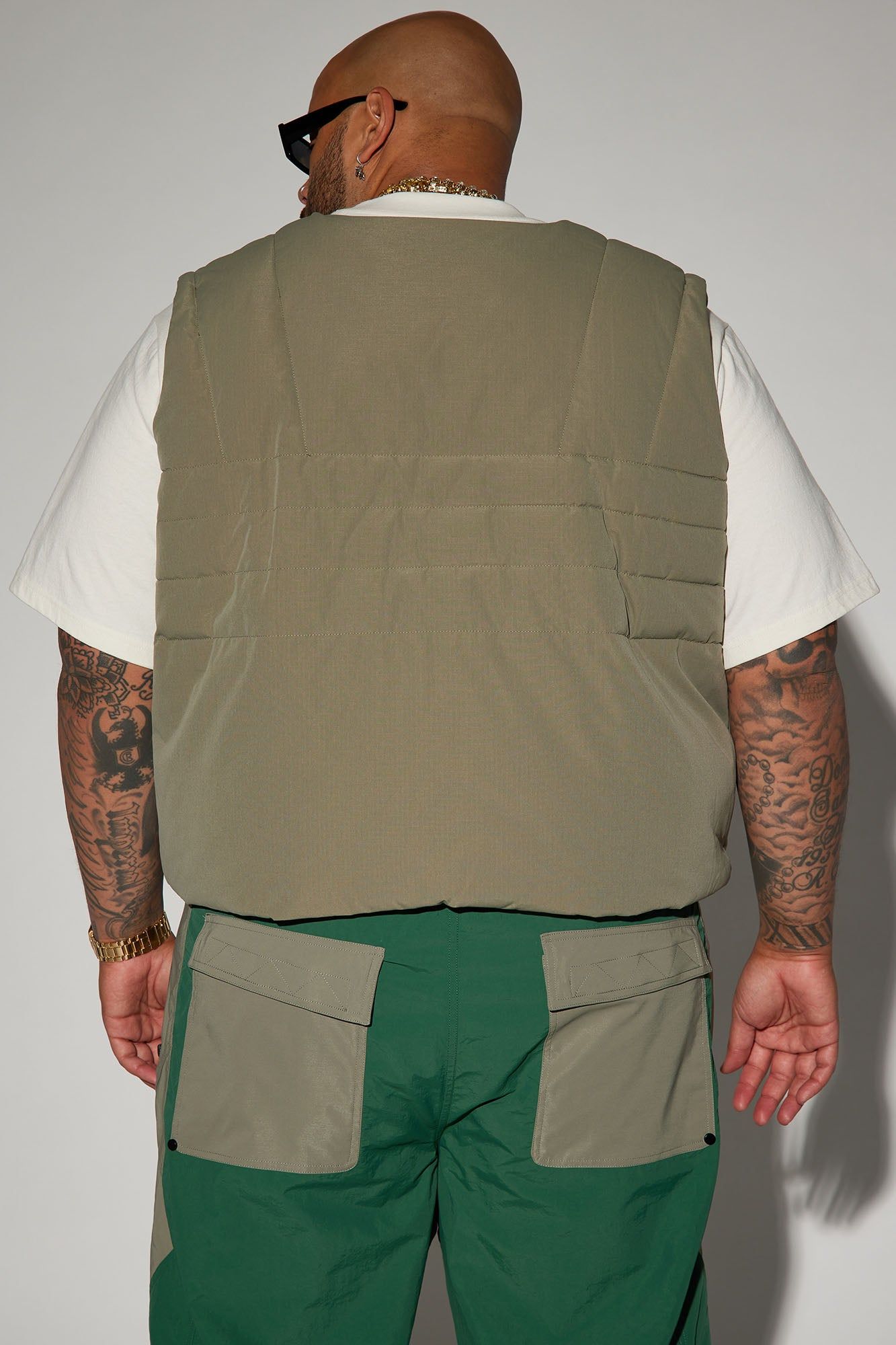 Avalon Ripstop Cropped Tactical Padded Vest - Olive sold by Fashion Nova product image thumbnail 7