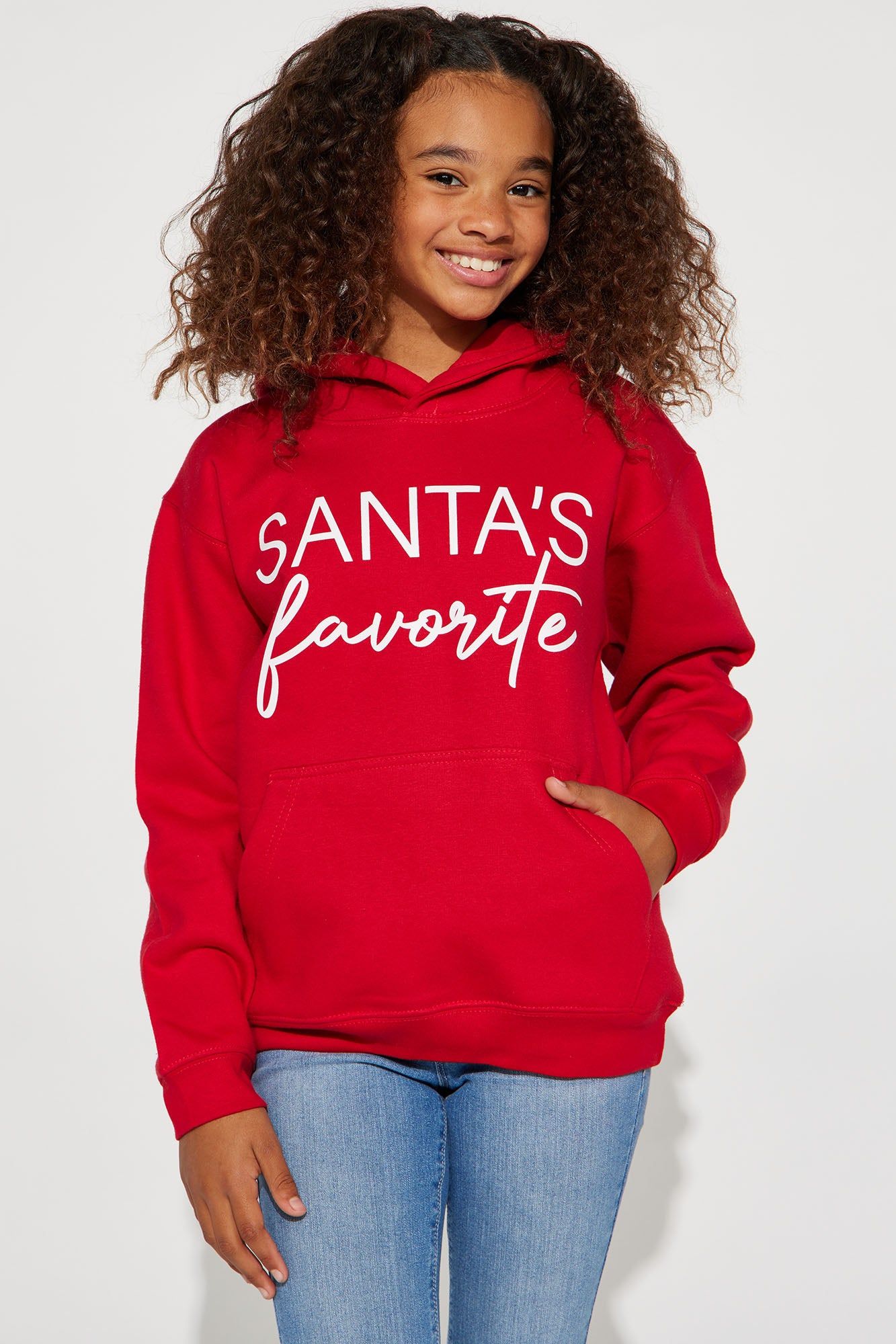 Mini Santa's Favorite Sweatshirt - Red sold by Fashion Nova