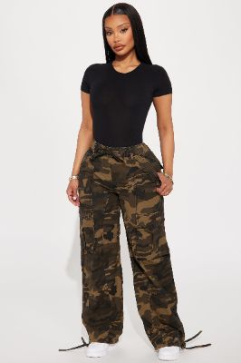 Give Your Best Shot Camo Cargo Pant - Olive/combo sold by Fashion Nova