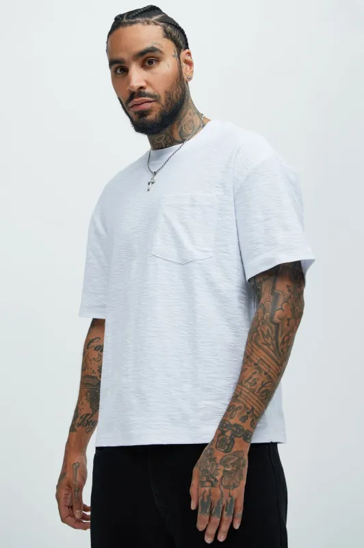 Asher Slub Texture Pocket Tee - White sold by Fashion Nova