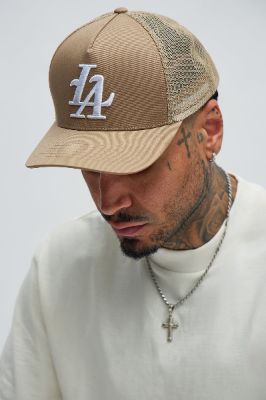 LA Twill Trucker Hat - Tan sold by Fashion Nova