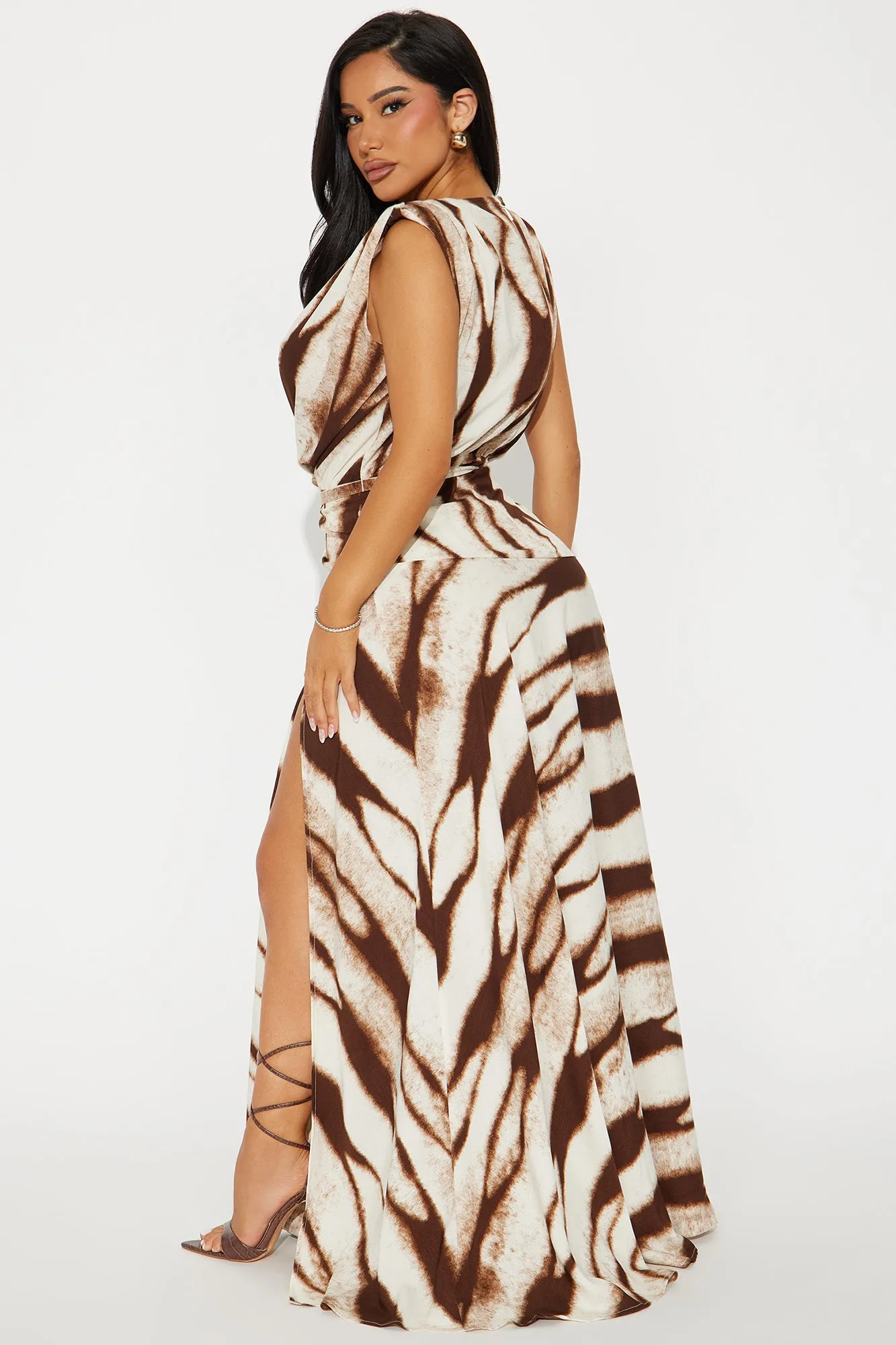 Zaya Satin Maxi Dress - Ivory/combo sold by Fashion Nova product image thumbnail 3