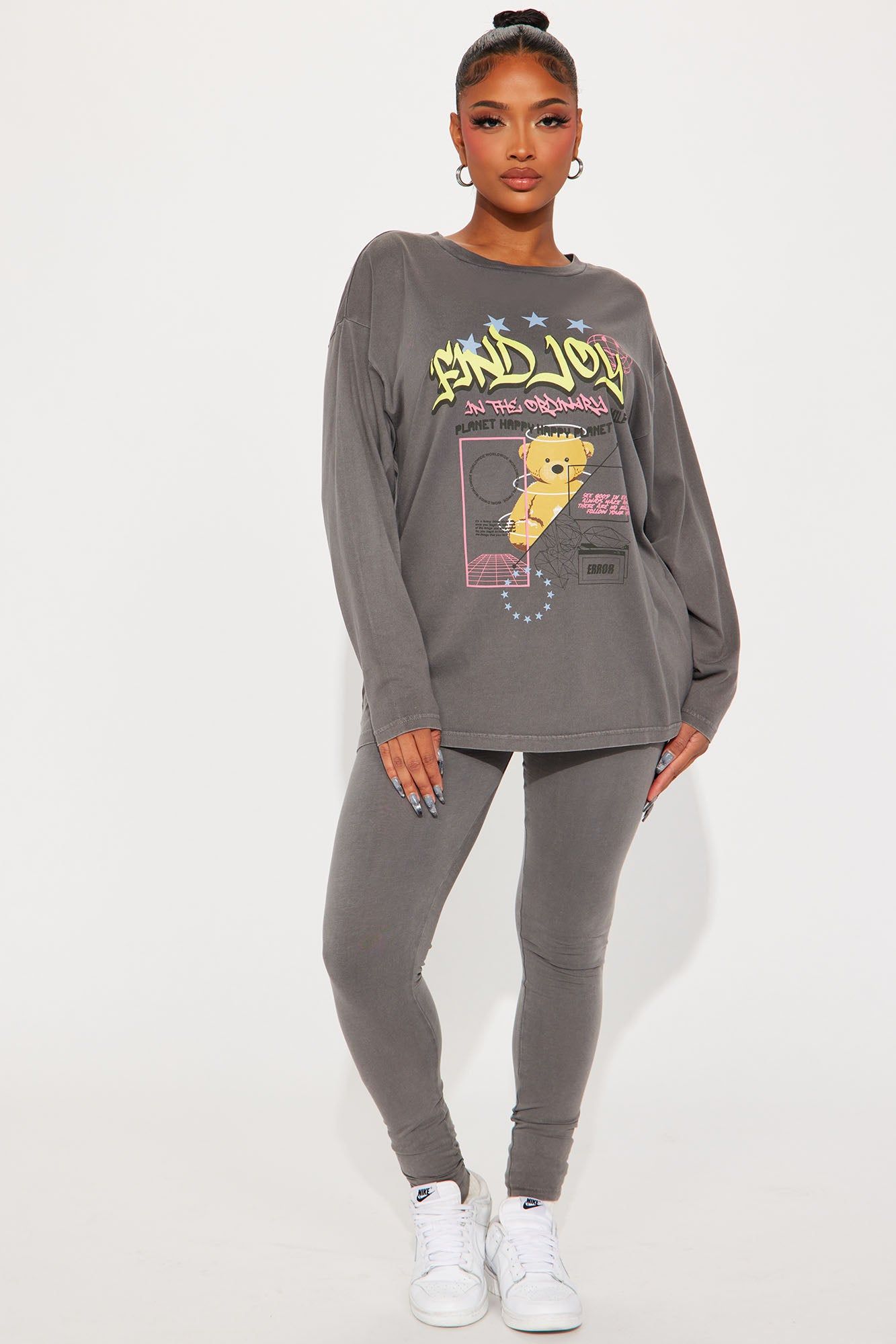 Teddy Vintage Wash Legging Set - Brown sold by Fashion Nova