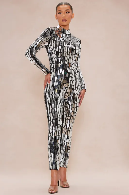 Celestia Mirror Jumpsuit - Black sold by Fashion Nova
