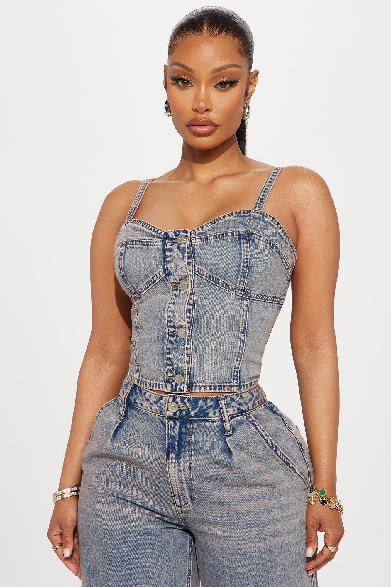 Cassie Denim Pant Set - Vintage Wash sold by Fashion Nova product image thumbnail 2