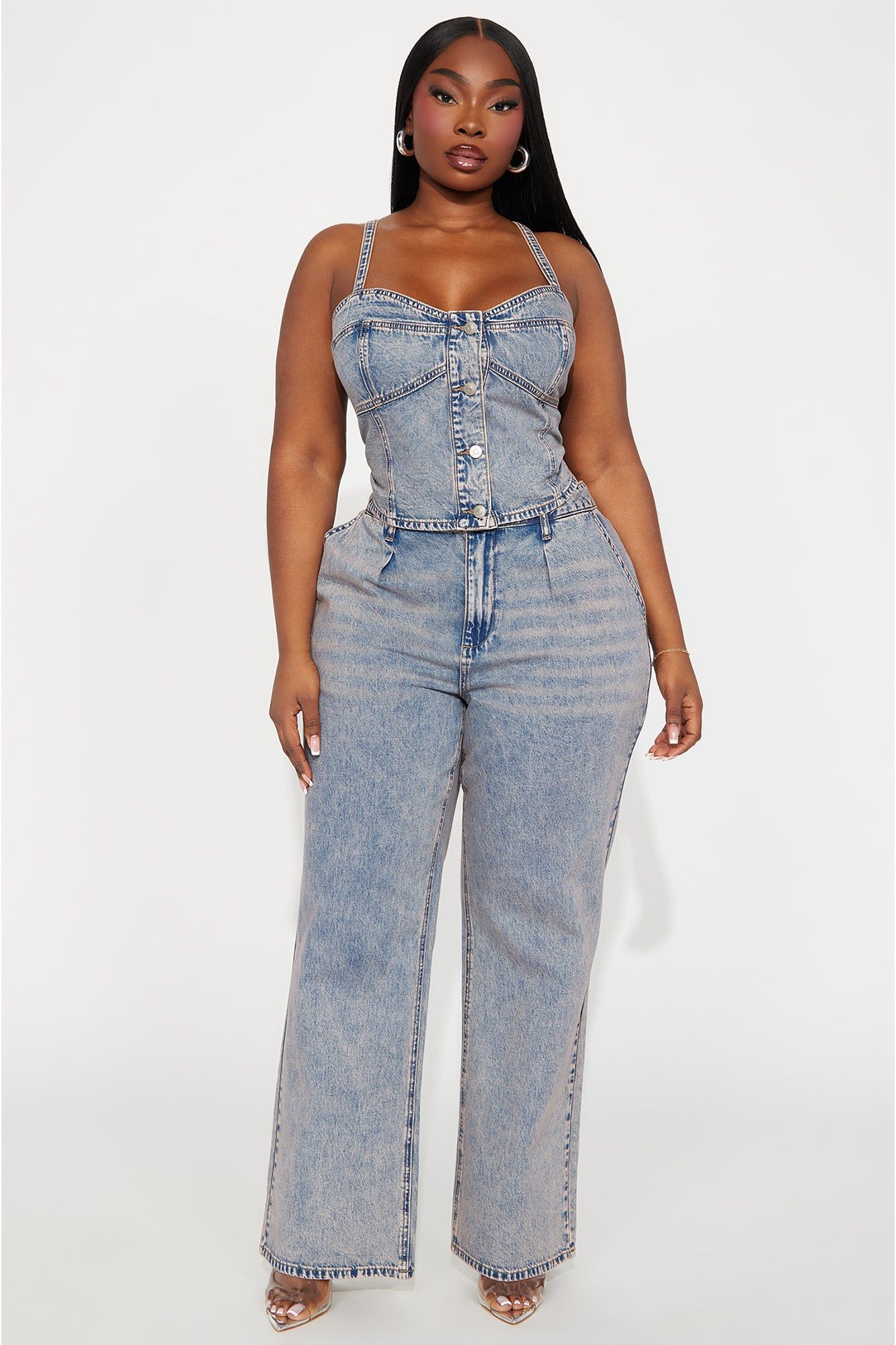 Cassie Denim Pant Set - Vintage Wash sold by Fashion Nova product image thumbnail 4