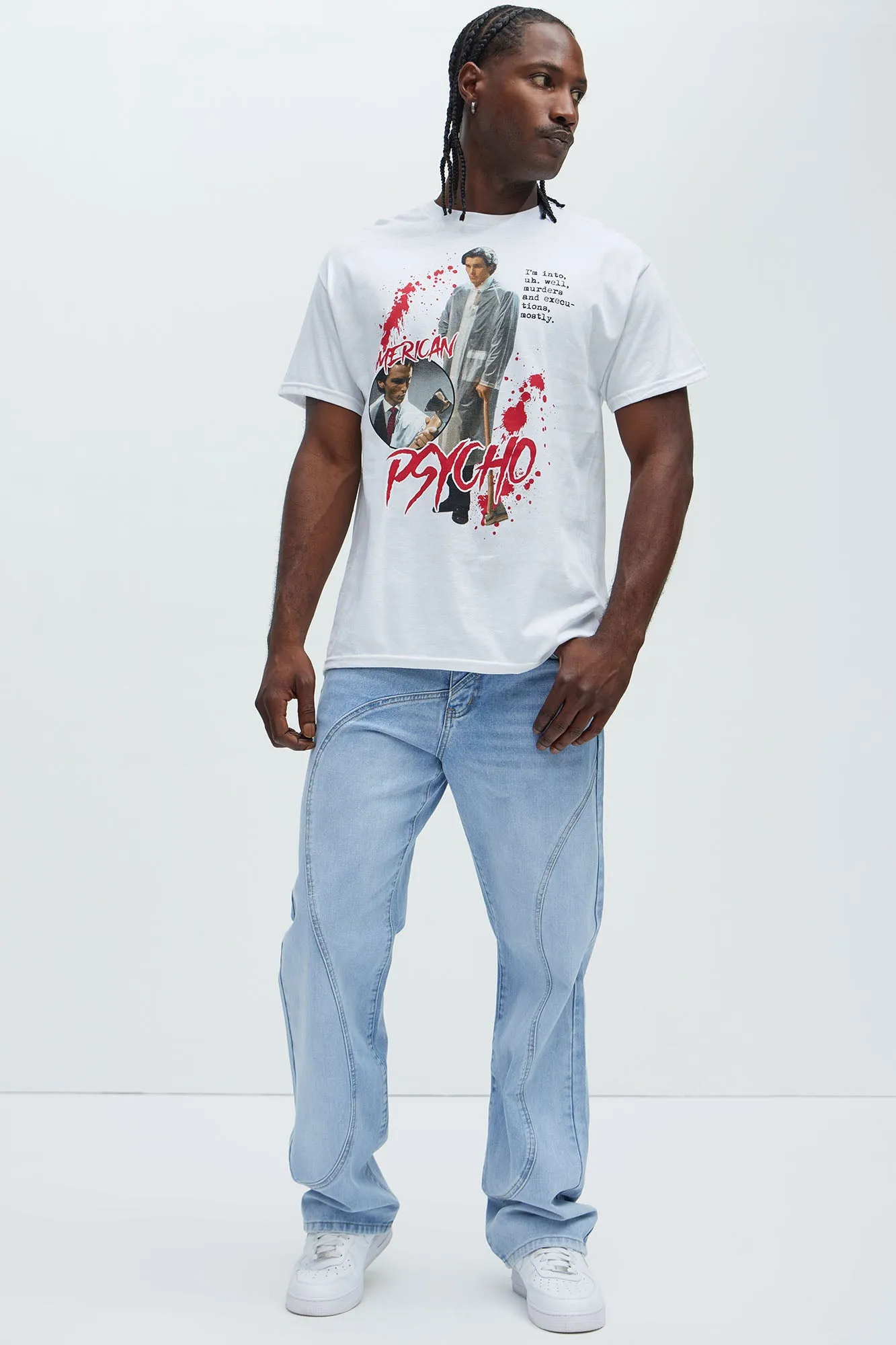 American Psycho Splatter Short Sleeve Tee - White sold by Fashion Nova product image thumbnail 2