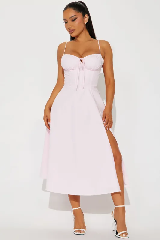 Oh Darling Poplin Midi Dress - Pink sold by Fashion Nova
