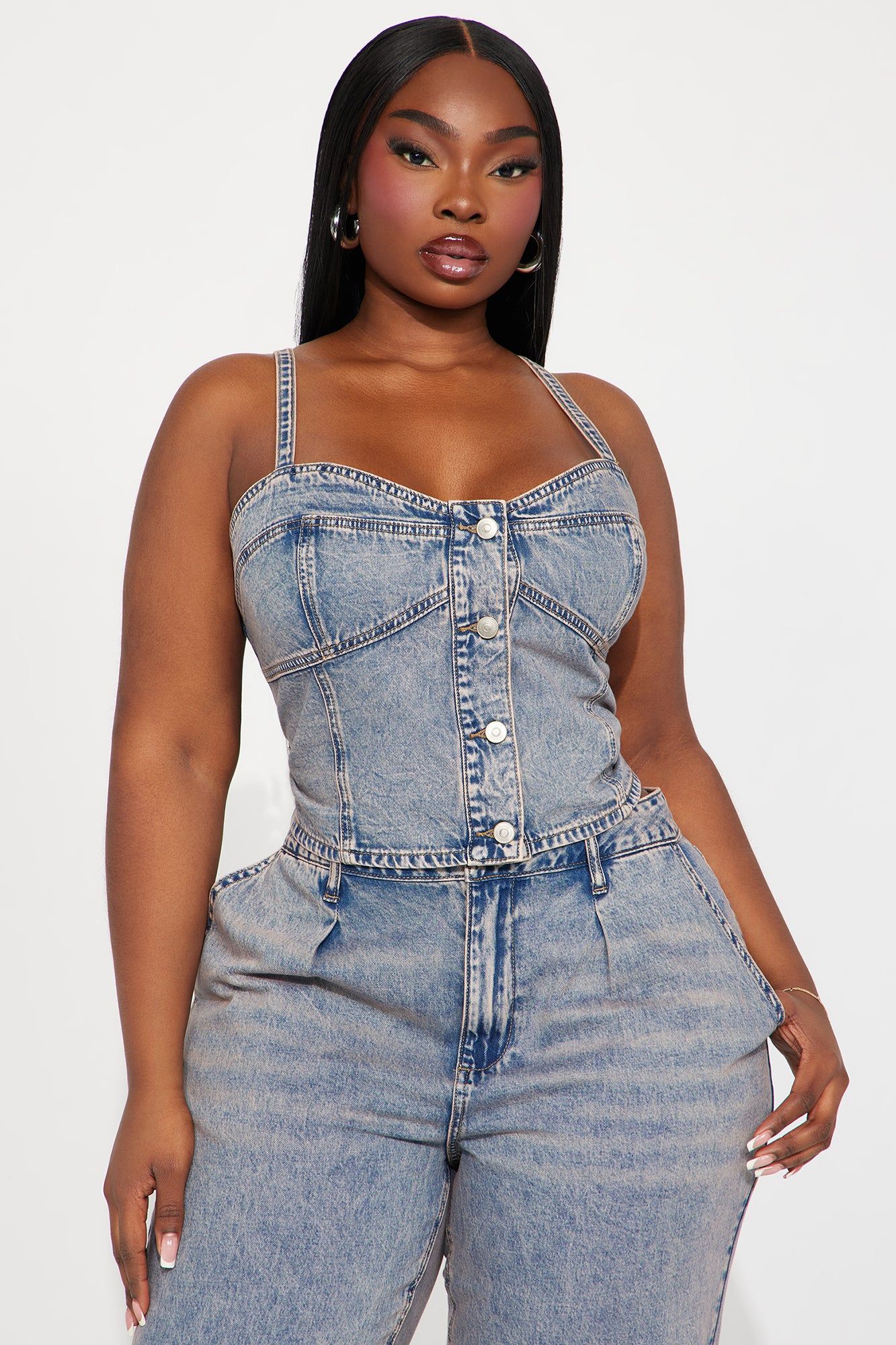 Cassie Denim Pant Set - Vintage Wash sold by Fashion Nova product image thumbnail 5