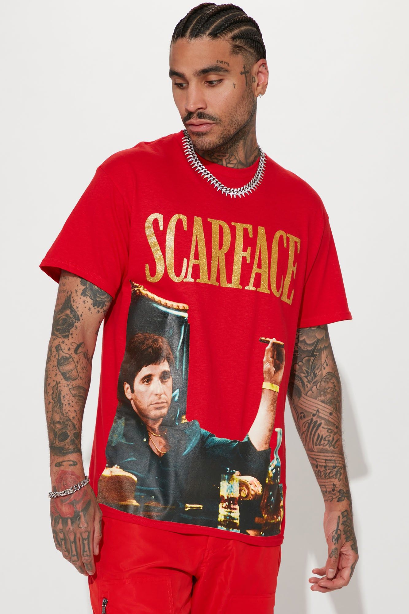 Scarface I Get Money Short Sleeve Tee - Red sold by Fashion Nova