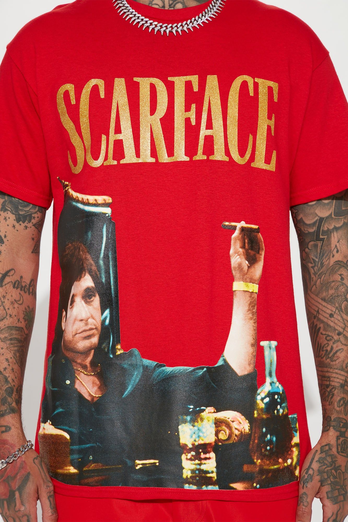 Scarface I Get Money Short Sleeve Tee - Red sold by Fashion Nova product image thumbnail 3