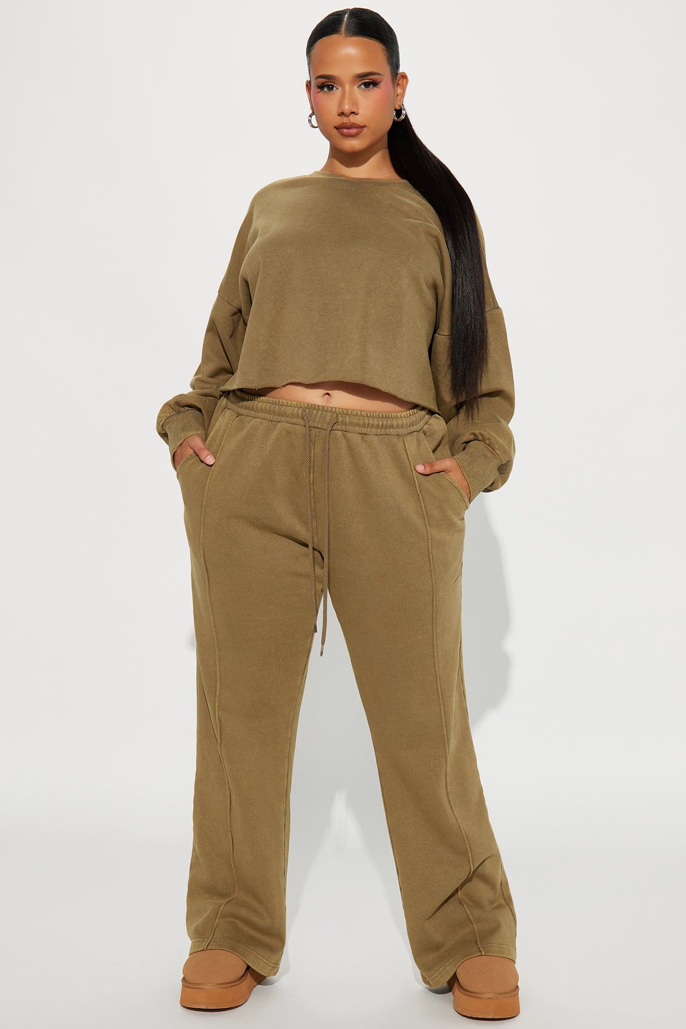 Chill Out Lounge Flare Pant - Olive sold by Fashion Nova product image thumbnail 4