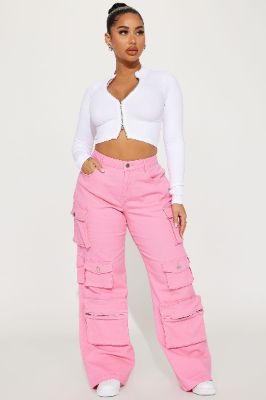 Elliana Cargo Pant - Pink sold by Fashion Nova