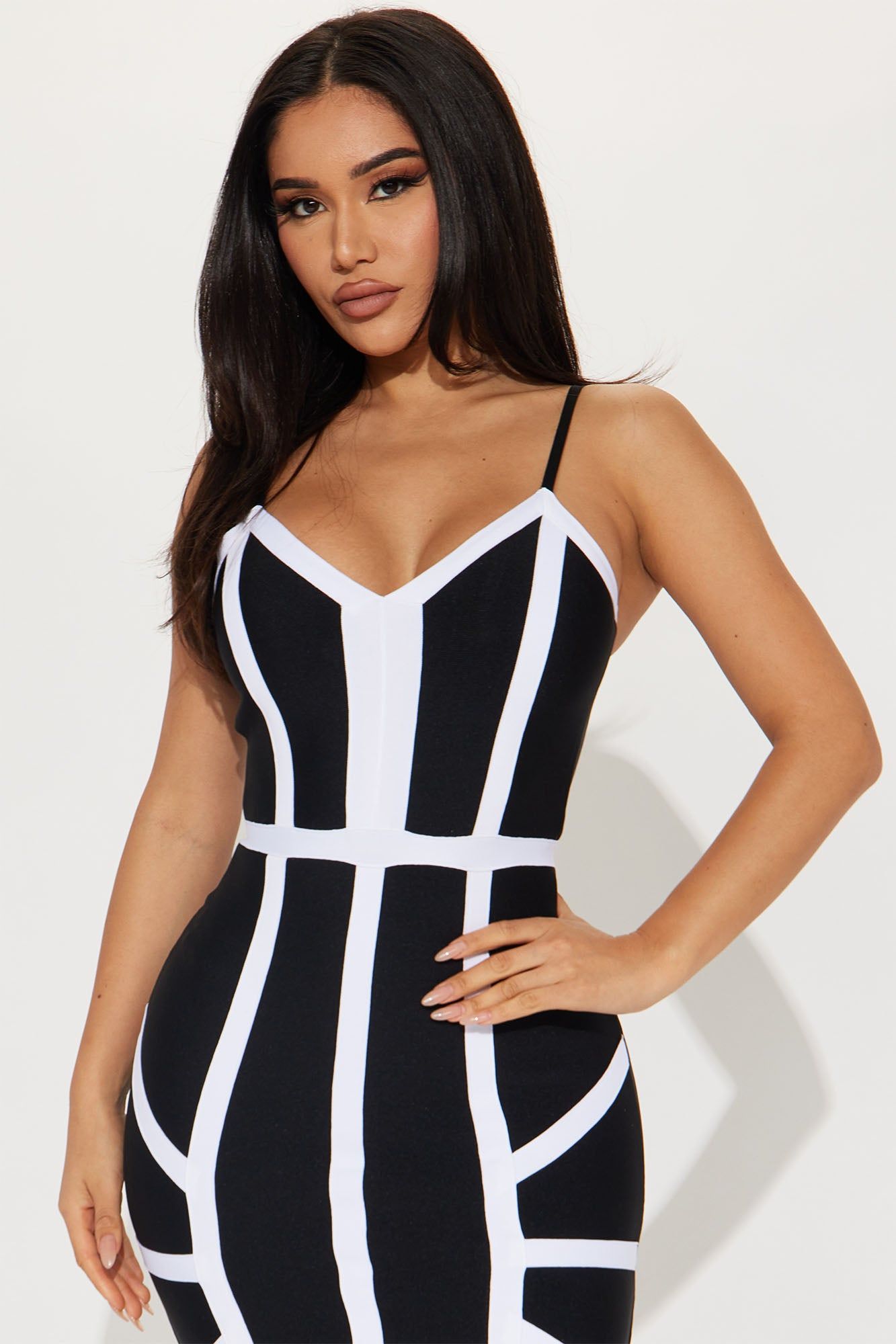 Brynn Bandage Midi Dress - Black/White sold by Fashion Nova product image thumbnail 2