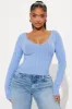 Silver Lake Cable Knit Sweater - Blue sold by Fashion Nova