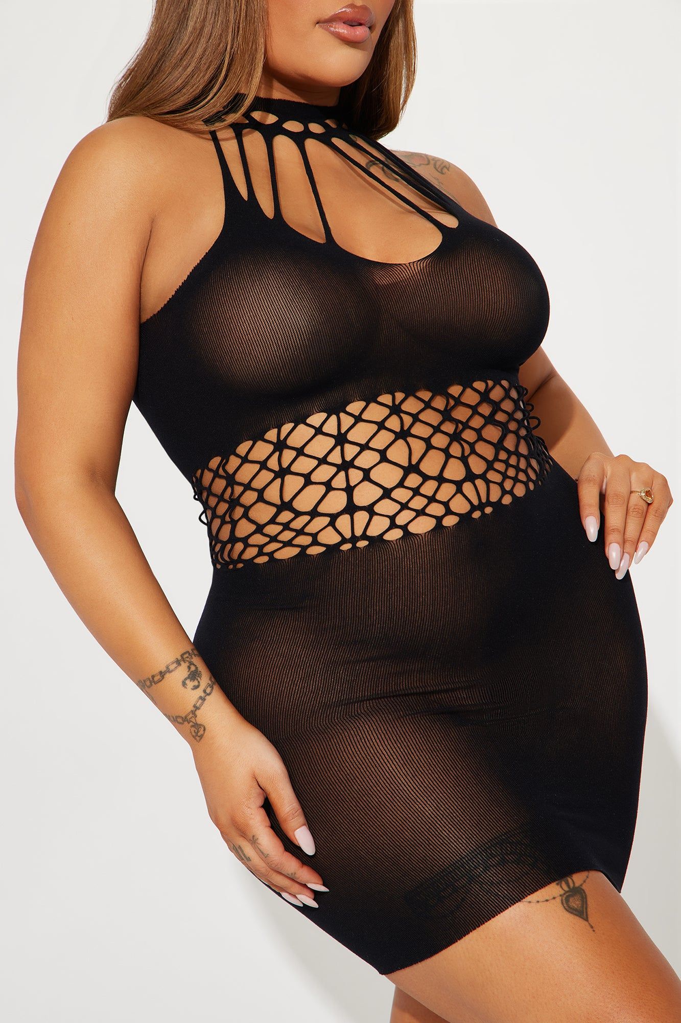 Watch The Attitude Dress Bodystocking - Black sold by Fashion Nova product image thumbnail 5