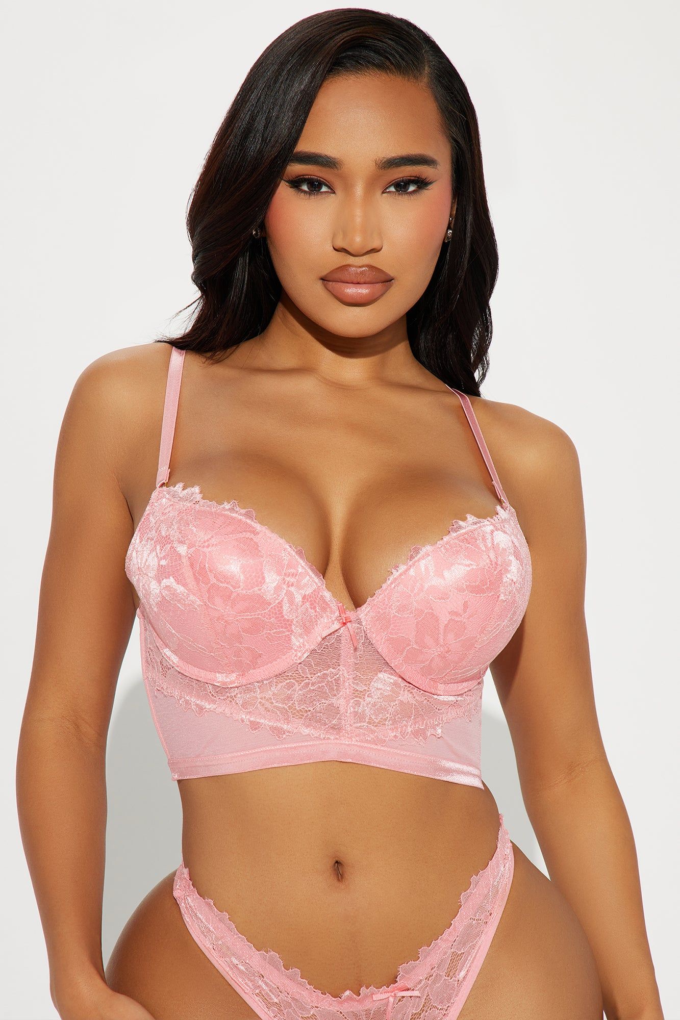 Floral Affair Lace Bra - Pink sold by Fashion Nova
