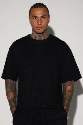 Jordan Textured Short Sleeve Tee - Black sold by Fashion Nova